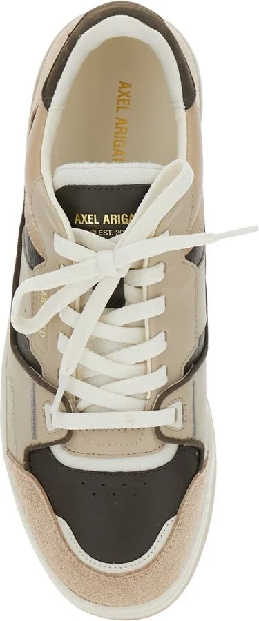 'Clay' Beige Sneaker With Inserts And Logo Embossed On The Side In Leather Man