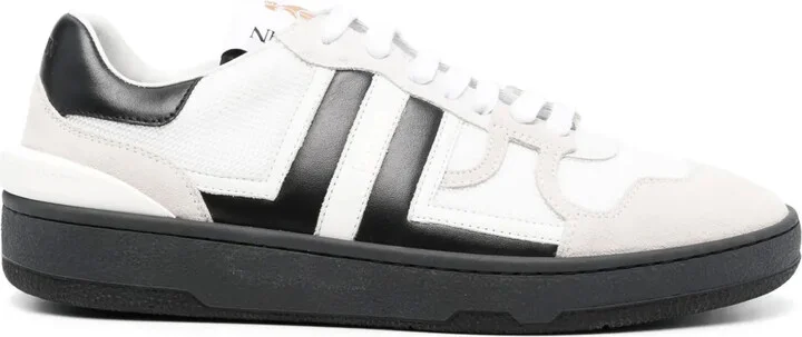 Clay mesh-detail leather sneakers