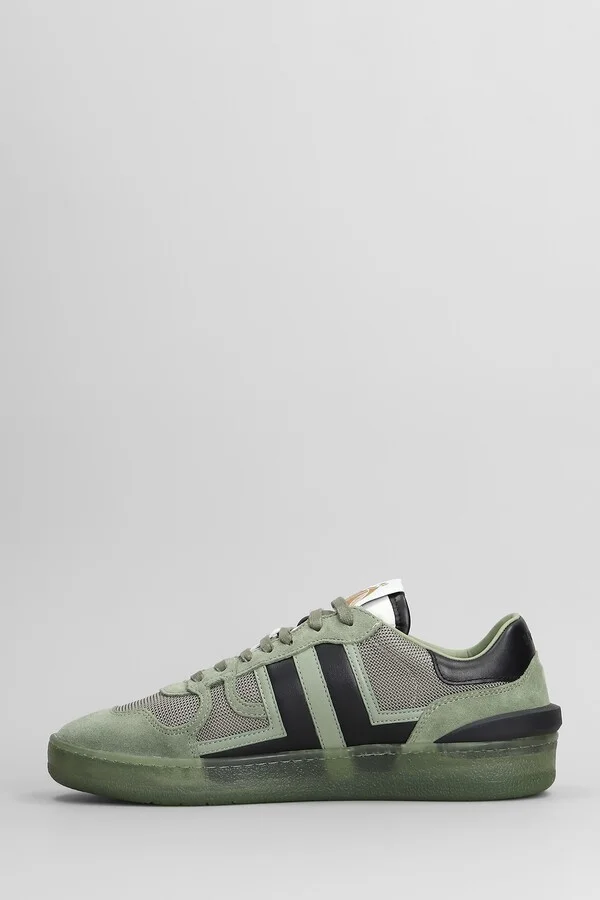 Clay Sneakers In Green Suede And Fabric - Image 3