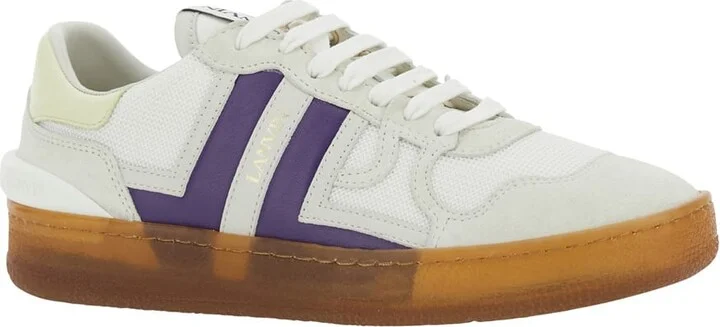 'clay' White Sneaker With Mesh Inserts And Side Striped Detail In Leather Unisex - Image 2