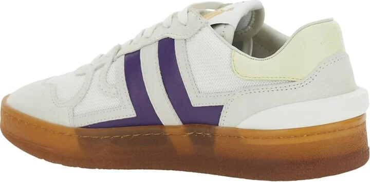 'clay' White Sneaker With Mesh Inserts And Side Striped Detail In Leather Unisex - Image 3