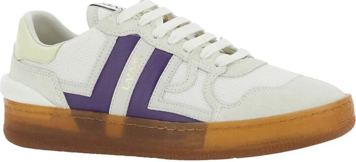 'Clay' White Sneaker With Mesh Inserts And Side Striped Detail In Leather Unisex - Image 2