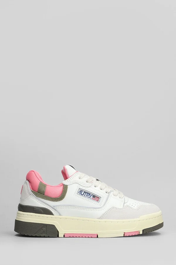 Clc Low Sneakers In White Leather And Fabric