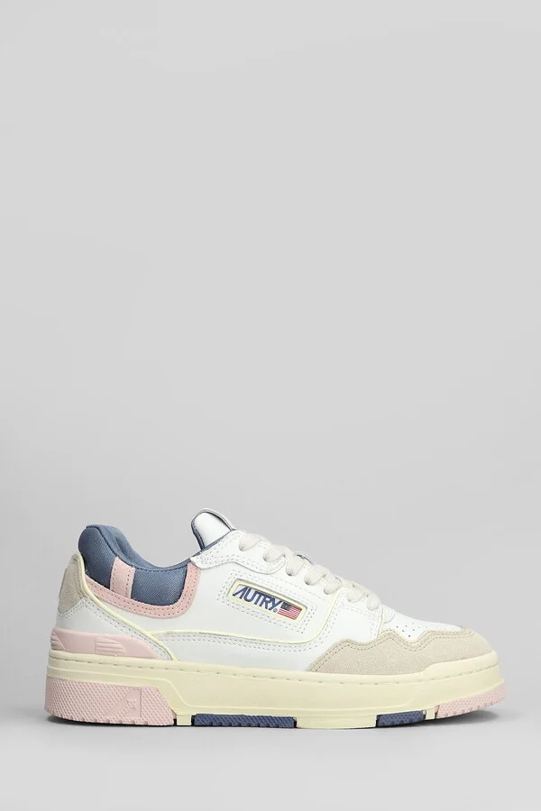 Clc Low Sneakers In White Suede And Leather