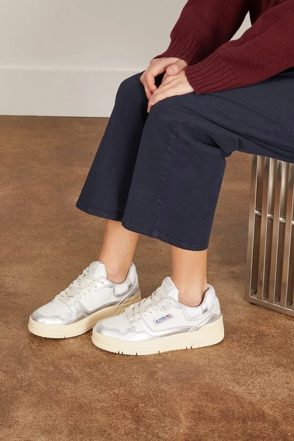 CLC Low Women Sneaker in White/Silver - Image 2