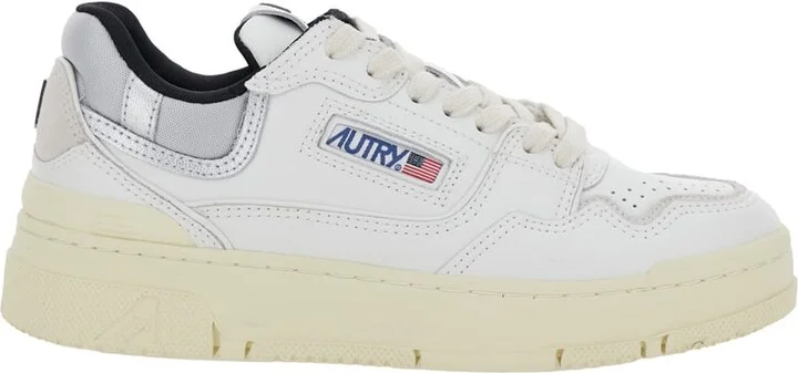 'clc' White Low Top Sneakers With Logo Patch In Leather Woman