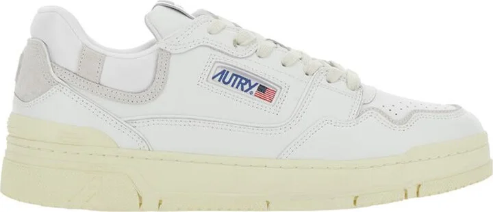 'Clc' White Low Top Sneakers With Logo Patch On Tongue And Side In Leather Blend Man