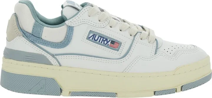 'clc' White Sneakers With Logo Patch On The Tongue And Logo Print On The Heel In Leather Blend Woman