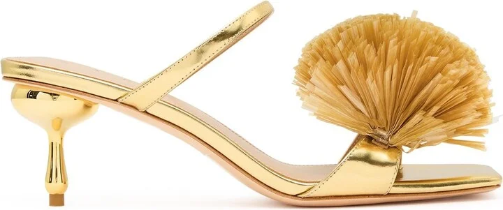 Clea Fringe Low Droplet Heel In Colour Gold Size 37 - Image 2