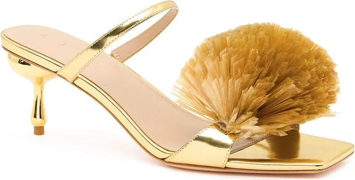 Clea Fringe Low Droplet Heel In Colour Gold Size 37 - Image 3