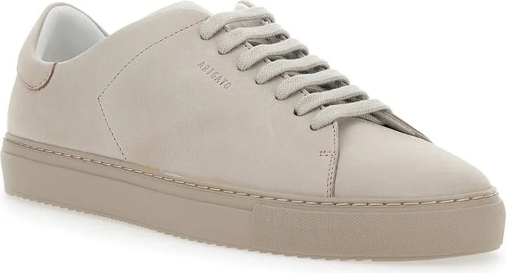 'Clean 90' Beige Low Top Sneakers With Logo Lettering On The Side In Leather Man - Image 2