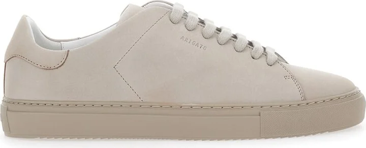 'clean 90' Beige Low Top Sneakers With Logo Lettering On The Side In Leather Man