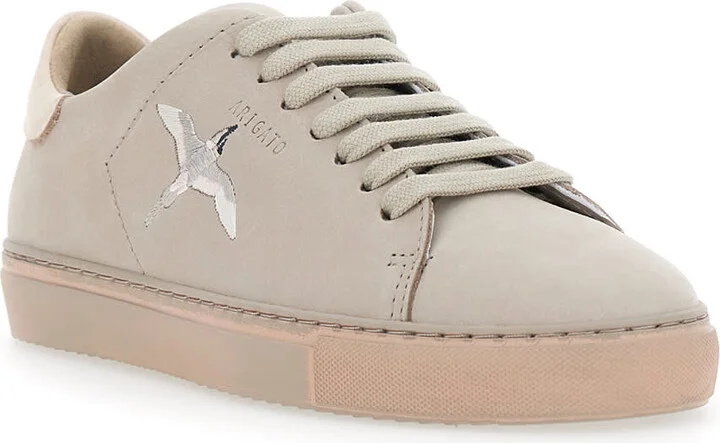 'clean 90' Grey Low Top Sneakers With Logo Embroidery On The Side In Leather Woman - Image 2