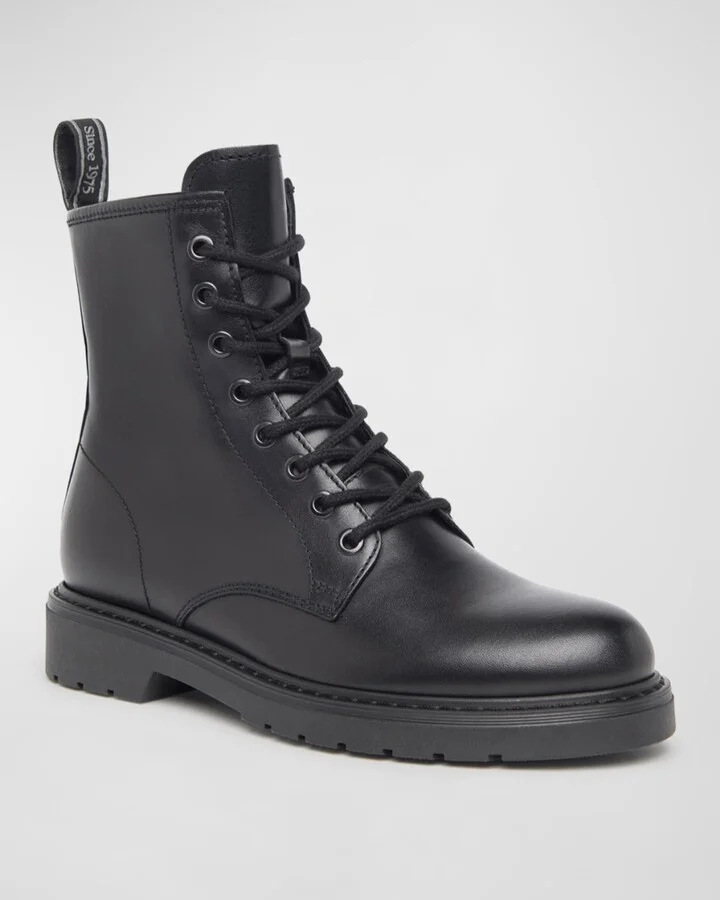 Clean Calfskin Combat Booties - Image 3