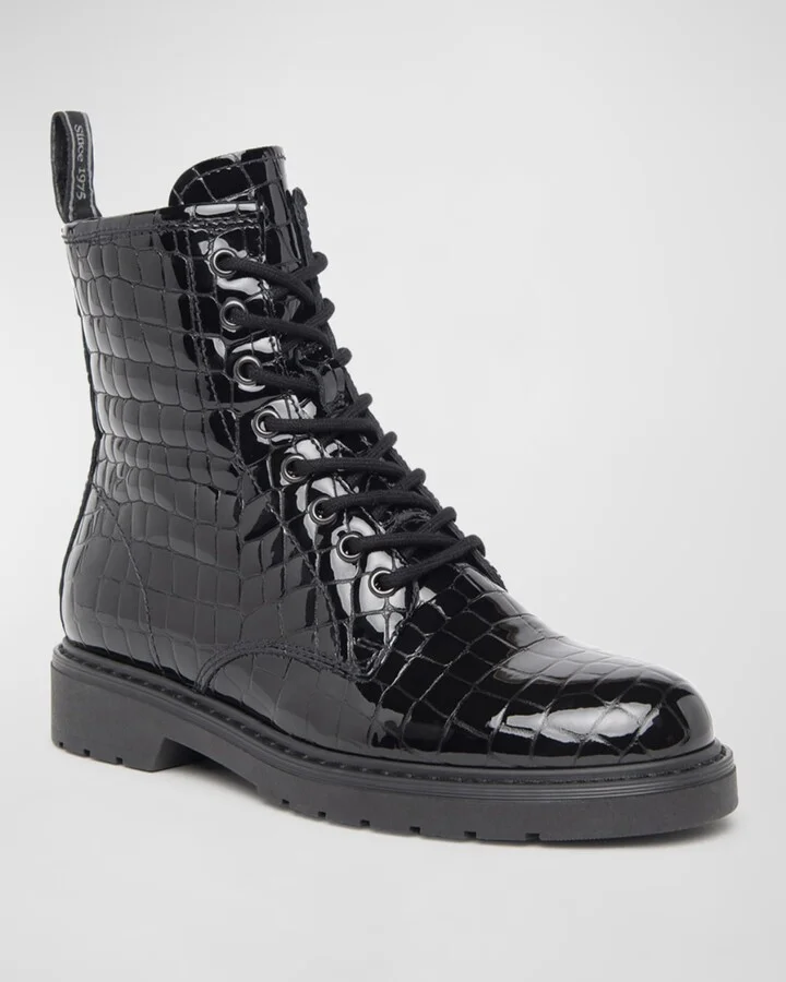 Clean Croco Combat Boots - Image 3
