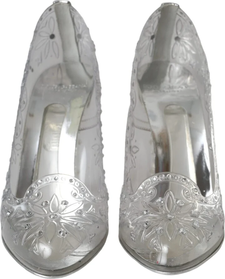 Clear Floral Crystal Heels CINDERELLA Women's Shoes (Pre-Owned) - Image 2