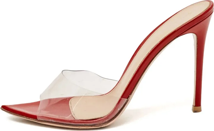 Clear Panel Pointed-Toe Heels