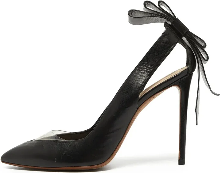 Clear-Panelled Pointed-Toe Heels
