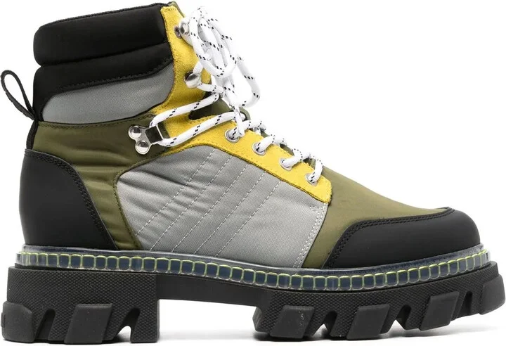 Cleated lace-up hiking boots