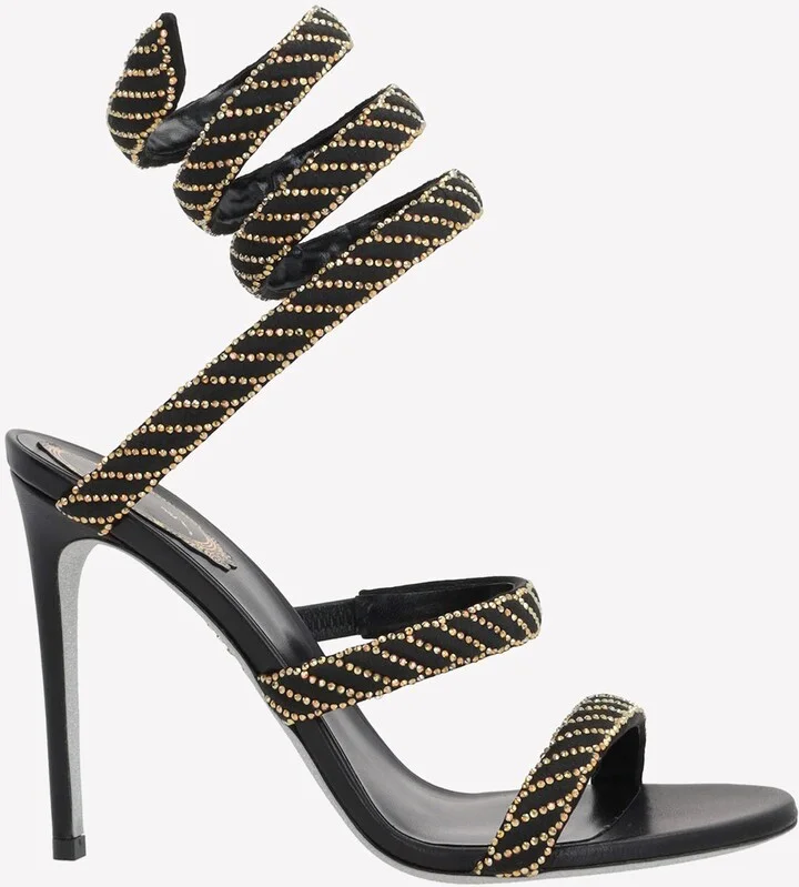 Cleo 105 Crystal-Embellished Satin Sandals