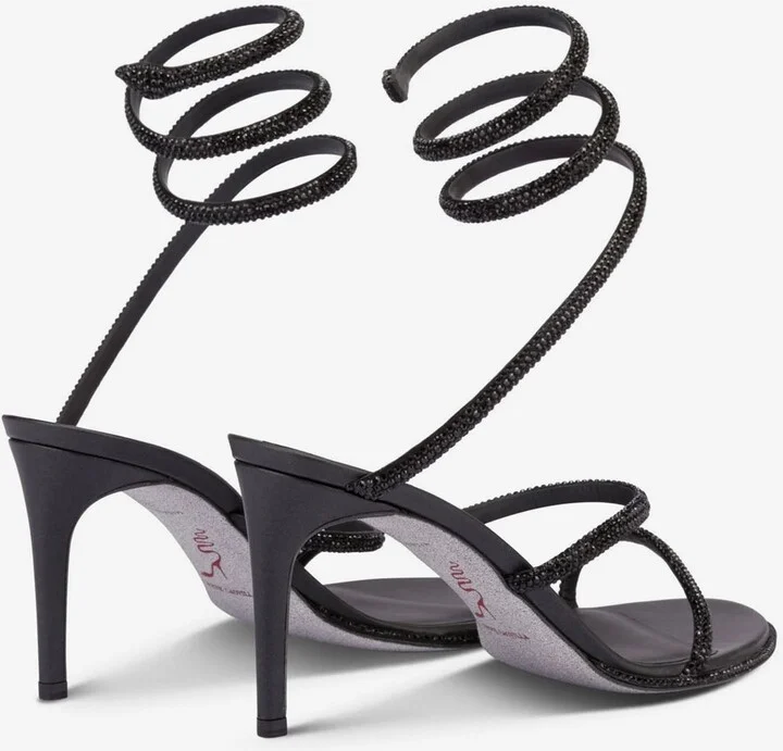 Cleo 80 Crystal-Embellished Wraparound Sandals - Image 2