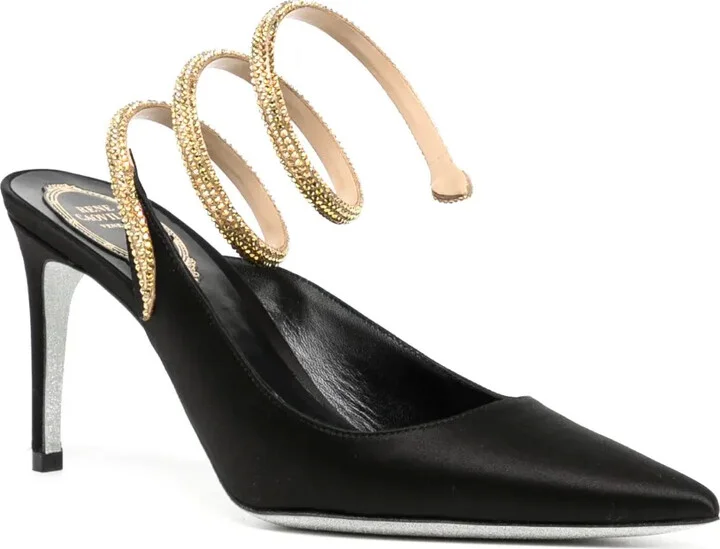 Cleo 80mm rhinestone-embellished satin pumps - Image 2