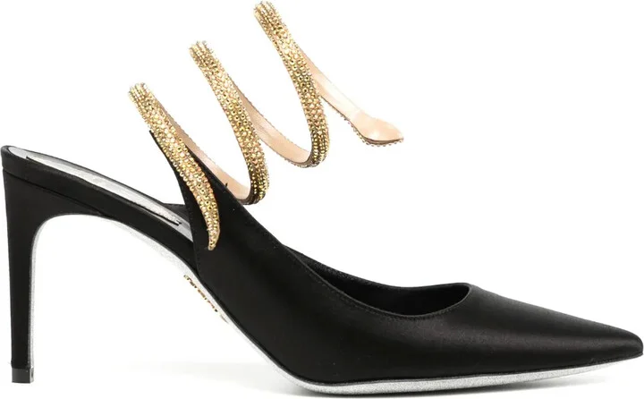 Cleo 80mm rhinestone-embellished satin pumps