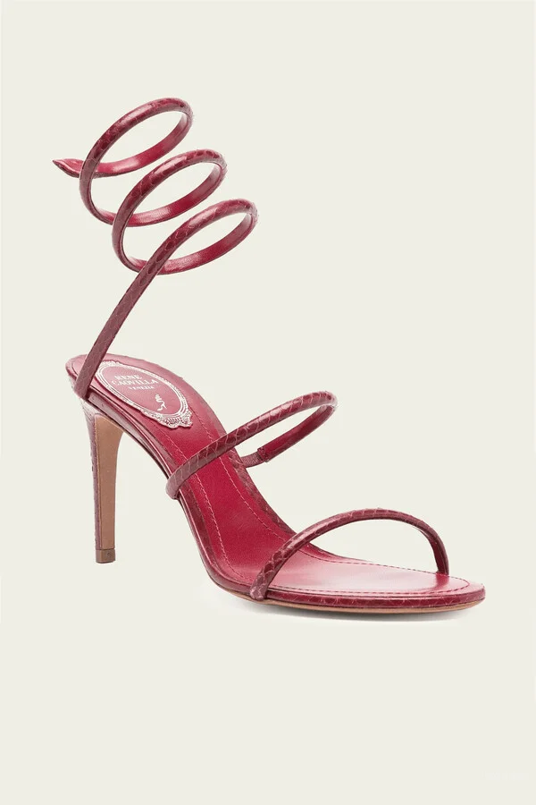 Cleo Ayers Leather Sandal 80 in Burgundy - Image 2