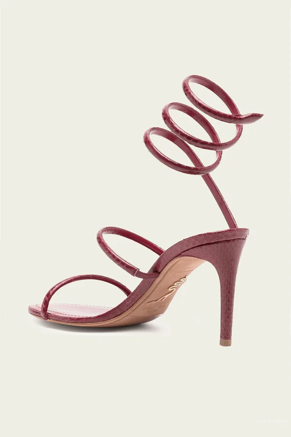 Cleo Ayers Leather Sandal 80 in Burgundy - Image 3