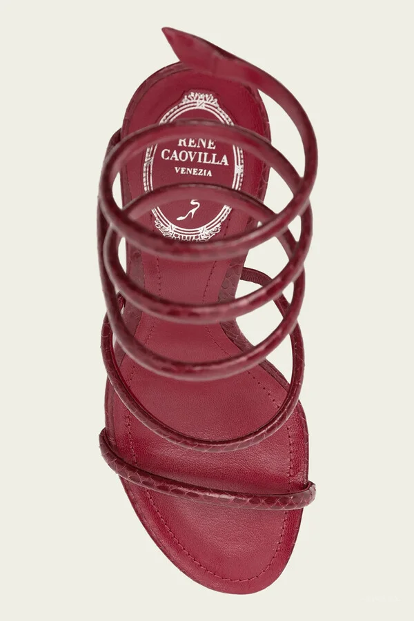 Cleo Ayers Leather Sandal 80 in Burgundy - Image 4