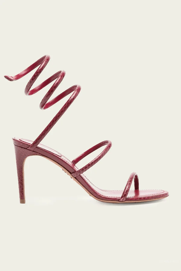 Cleo Ayers Leather Sandal 80 in Burgundy