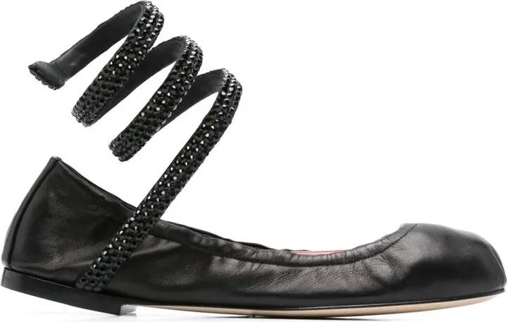 Cleo crystal-embellished ballerina shoes