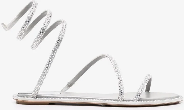 Cleo Crystal-Embellished Flat Sandals