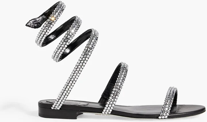 Cleo crystal-embellished leather sandals