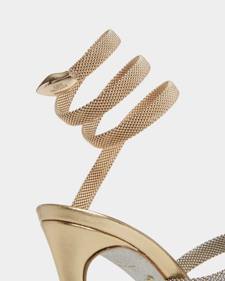 Cleo Gold-Filled Brass Snake-Wrap Sandals - Image 2