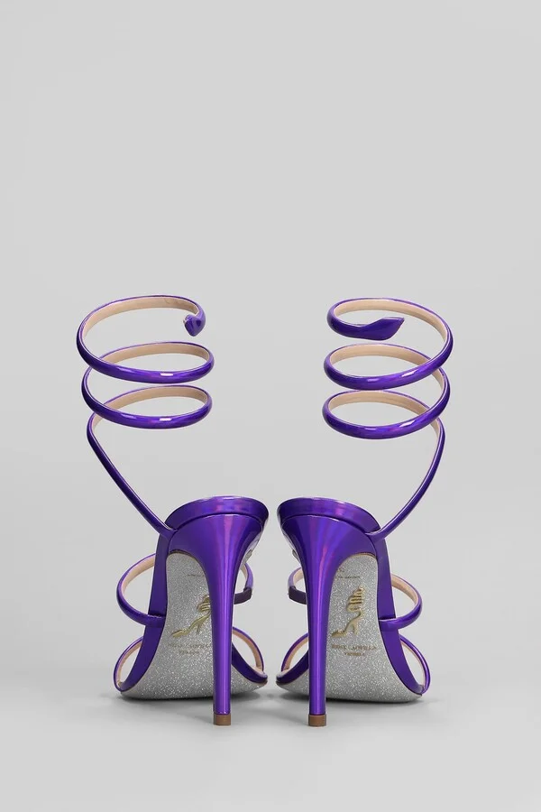 Cleo Metallic Sandals In Viola Leather - Image 4