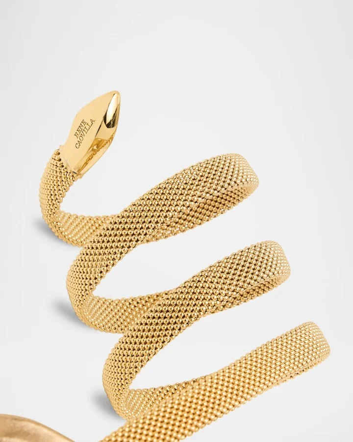 Cleo Metallic Snake-Wrap Sandals - Image 3