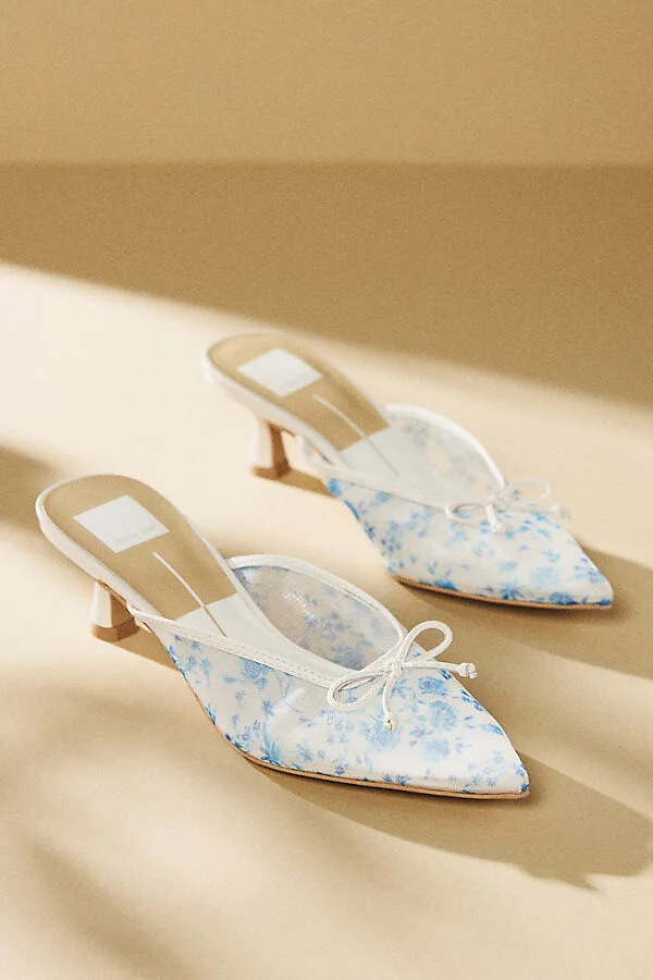 Cleo Printed Mesh Mule Heels - Image 2