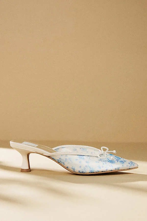 Cleo Printed Mesh Mule Heels