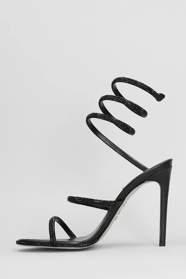 Cleo Sandals In Black Leather - Image 3