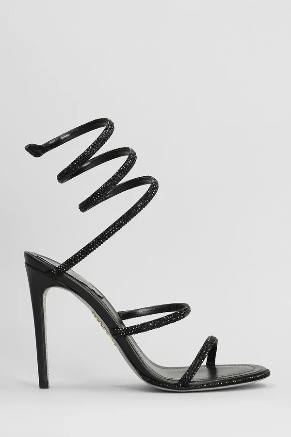 Cleo Sandals In Black Leather