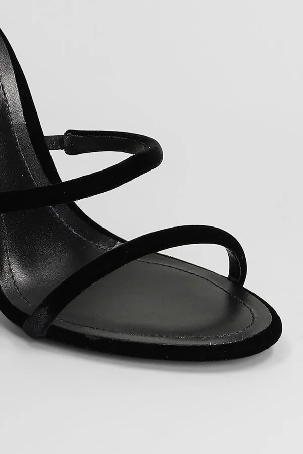 Cleo Sandals In Black Velvet - Image 5