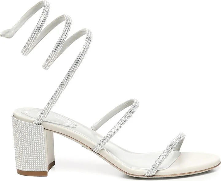 Cleo Satin Sandals With Crystals