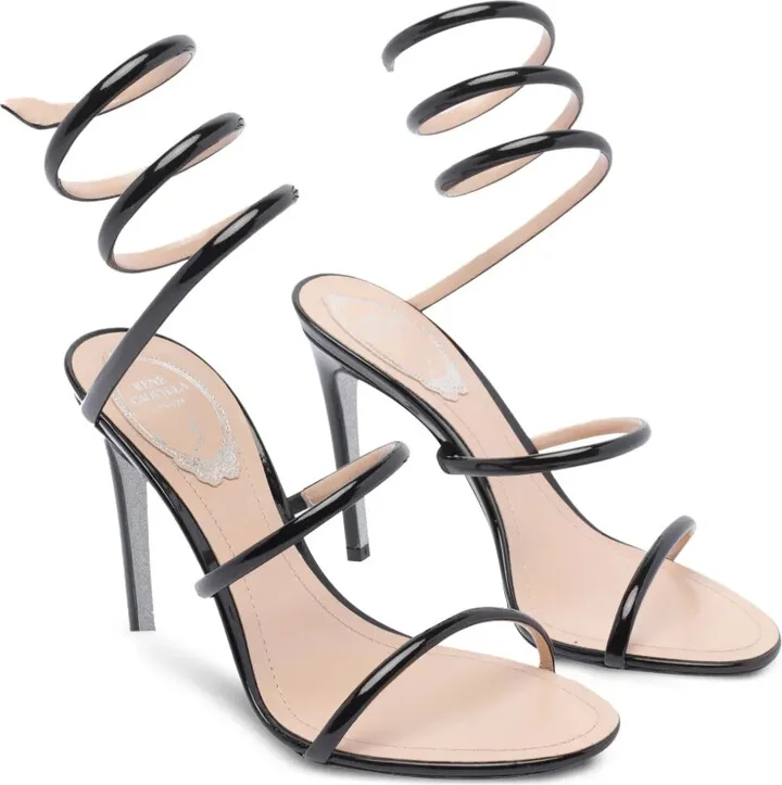 Cleo spiral-wrap patent-leather sandals - Image 2