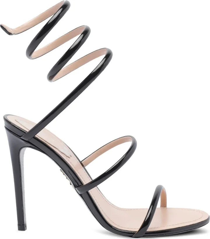 Cleo spiral-wrap patent-leather sandals