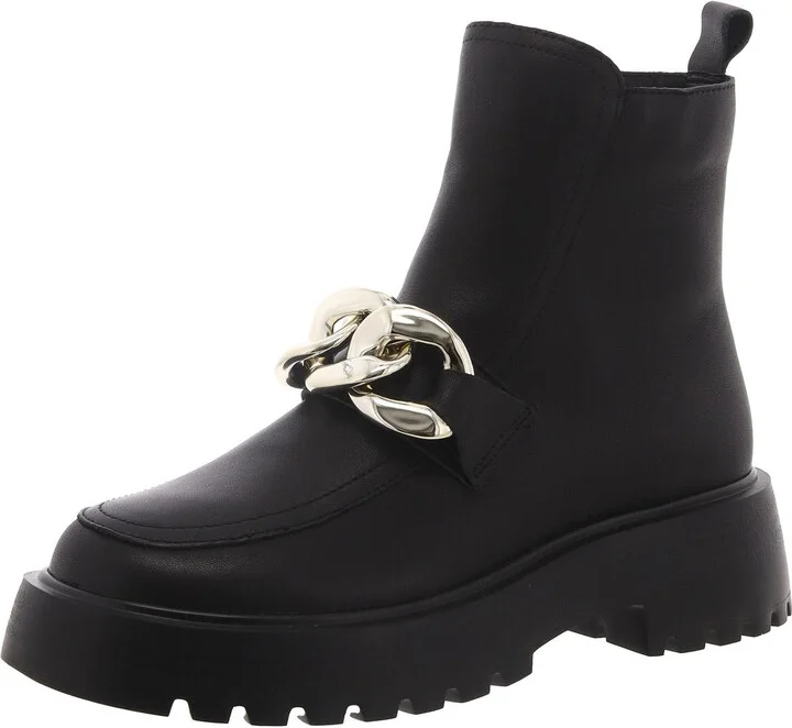 Cleo Womens Leather Platforms Ankle Boots