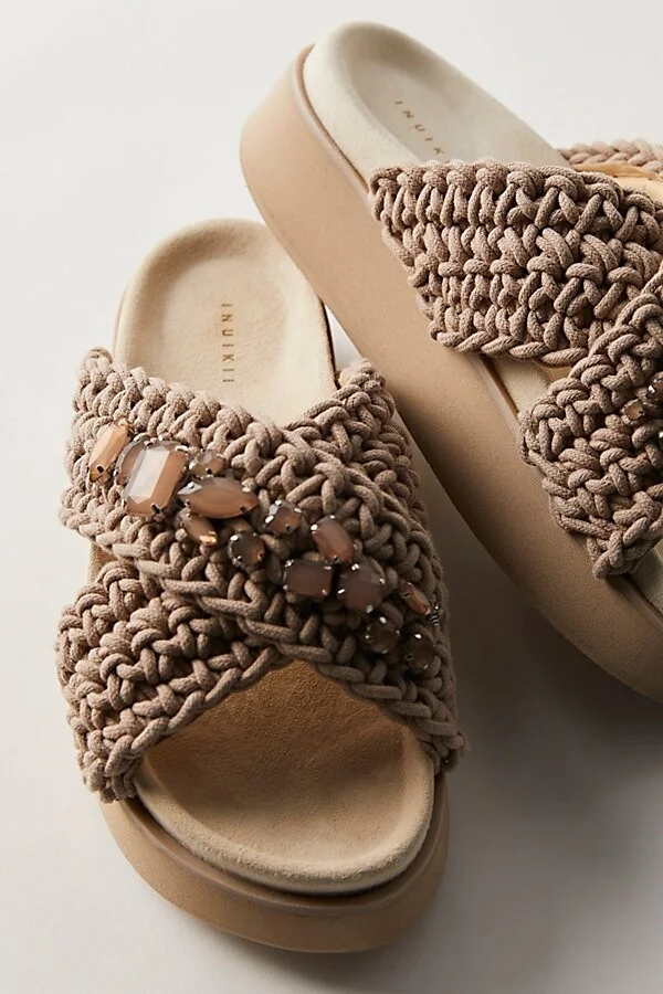 Cleo Woven Platform Sandals