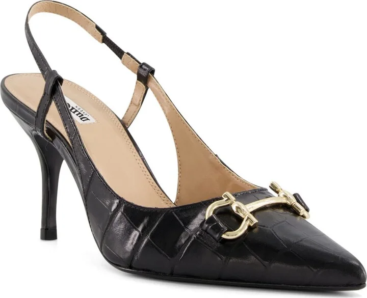 Click Croc Embossed Pointed Toe Pump