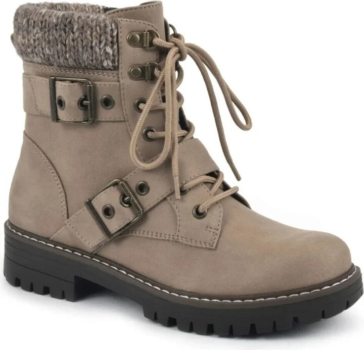 Cliffs By White Mountain Marlee Combat Boots Women's US 8 Beige Ankle ZPO2533