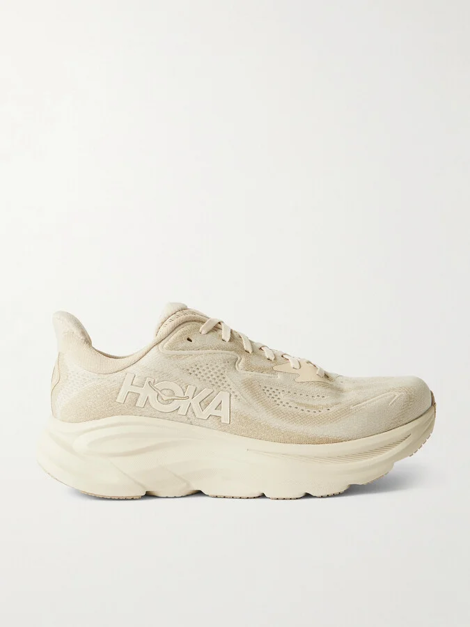 Clifton 10 Rubber-Trimmed Jacquard Running Sneakers